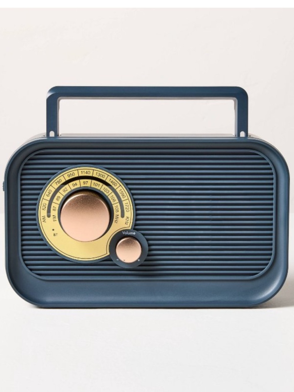 HEARTH & HAND NEW Portable Radio -Navy/Brass